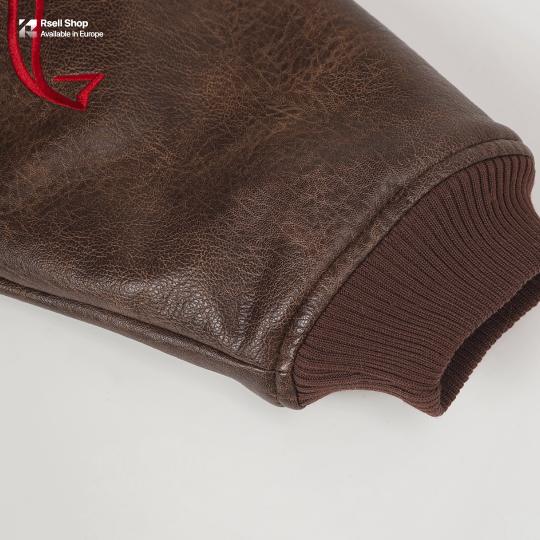 Vintage Cat Leather Jacket  Unisex Warm Coat